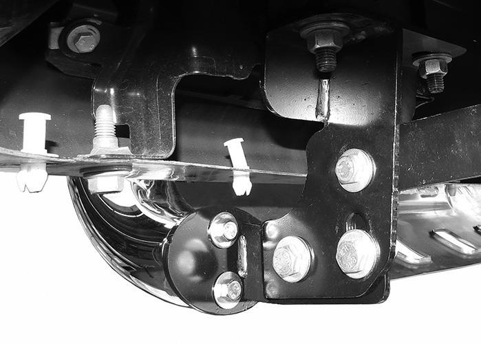 7) Driver side Support Bracket in "with tow hook" position.
