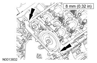 Install the valve covers and the bolts. Tighten in the sequence shown to 10 Nm (89 lb-in).