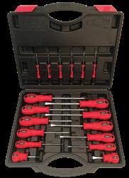 130mm Overall: 279mm Overall: 220mm INCLUDES HEAVY DUTY NYLON POUCH T830860 18PIECE SCREWDRIVER SET Fully magnetized blade & tips