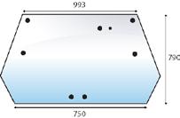6000, 9000, CVT Series S.100579 Glass Door LH 6 Holes (Tinted) OEM Ref: Case IH 134621090 OEM Ref: Steyr 134621090 S.