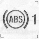 The letters ABS may match the type style used throughout the instrument panel.
