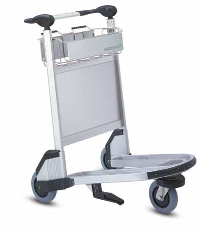 .06 Voyager 3000 Luggage transport trolleys with an impressive design > Extremely easy operation thanks to automatic brake bar > Antibacterial, ergonomic handle with printed operating instructions >