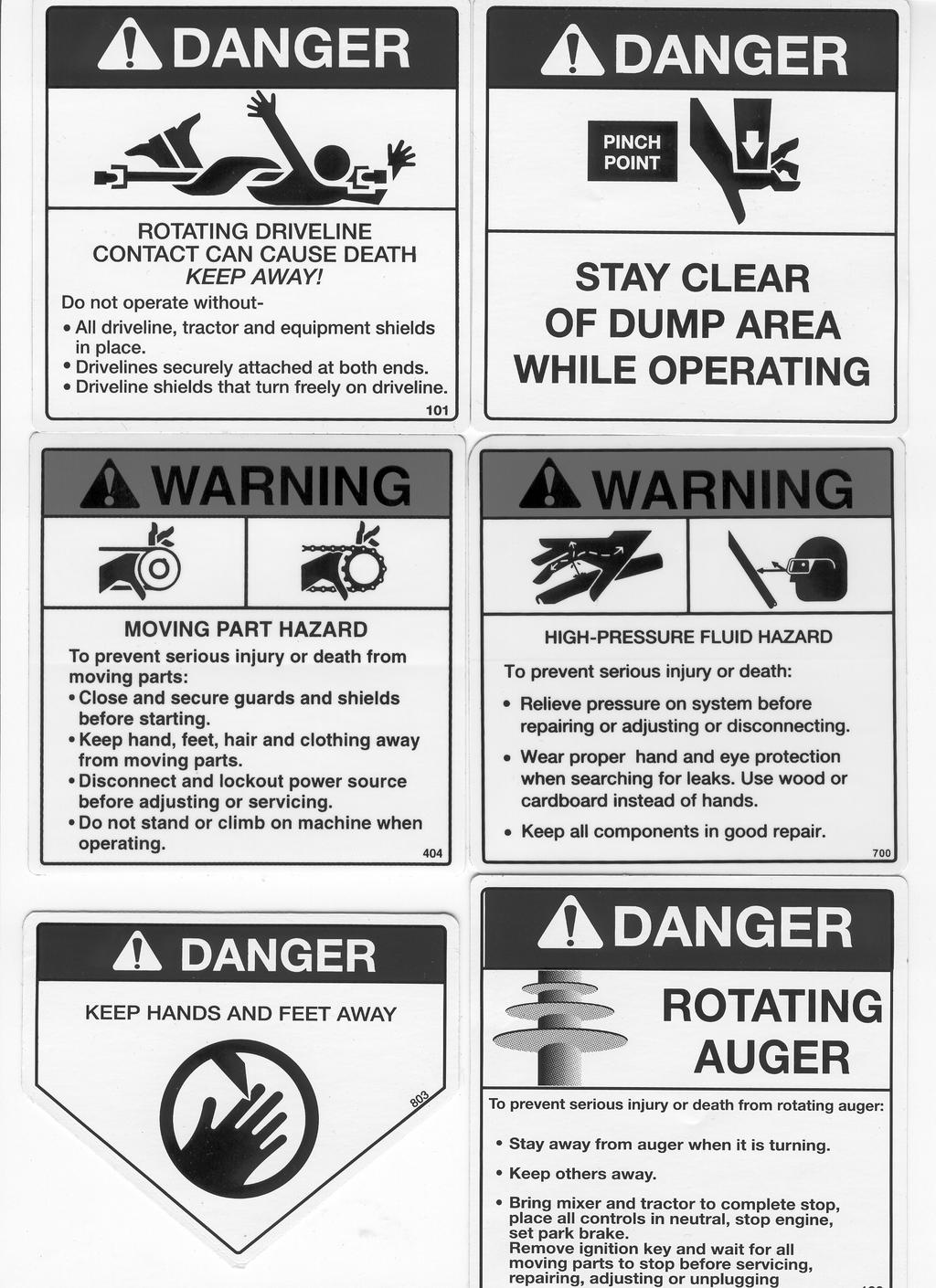 The safety decals
