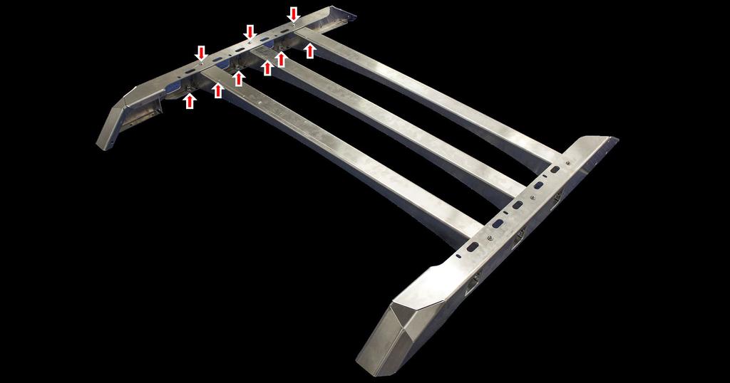 Locate the second side rail, then loosely bolt it in place using the supplied