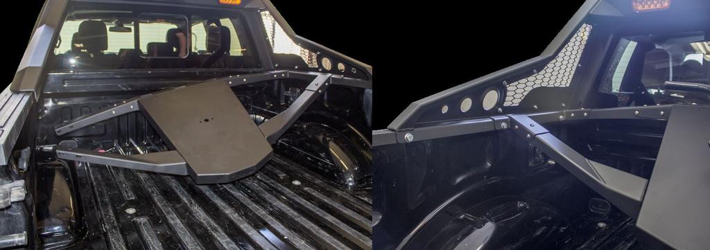 19. Some vehicles have tapered beds, so the chase rack will not sit flush against the bed rail lip.