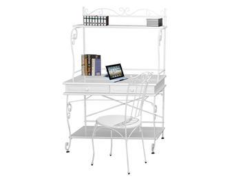 Monte Carlo Dressing Table Table Length: 670mm Depth: 410mm Height: 1375mm Stool Length: 475mm Depth: 380mm Height: 455mm Material: Wrought Iron Rubber Wood