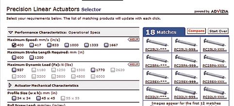 Easy to Size & Select Size and select your PC-Series actuator in less than 15 minutes using online selection tools Download configurable 3D CAD models Customize your solution (length, motor