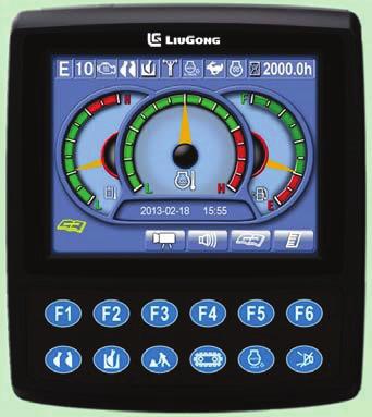 MONITORING & SERVICING MADE EASY LiuGong s new display interface can bring to the operator s attention more features than ever before.