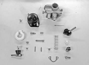 REASSEMBLING THE CARBURETTOR - Clean all the components of the carburettor with solvent (take care not to damage the carburettor bowl gasket or the cold
