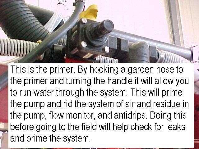 Primer Assembly When Priming Your System with a Garden Hose You Should Have Some Product or Water in Your Tank.