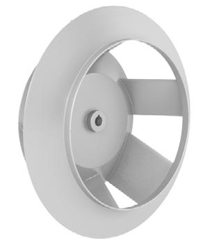 Mixed flow wheels are designed with single surface, die-formed, continuously-welded blades for stable