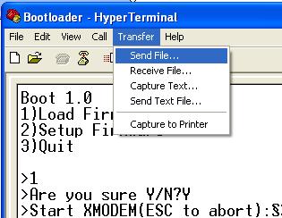 MOBI- MODBUS Interface Appendix B From the Transfer menu select Send file A new screen will be presented asking for the file to be transferred: Use the Browse button to select the file to download.