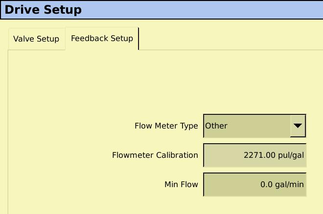 Setup - Rate Control(continued) See Chart 1. Flow Meter Type Other 2.