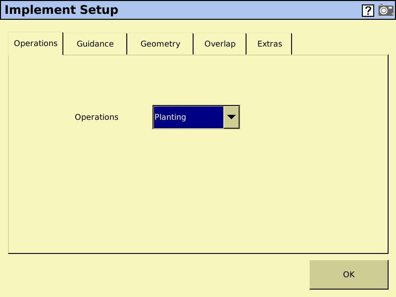 Implement Setup Implement Setup is where you set the