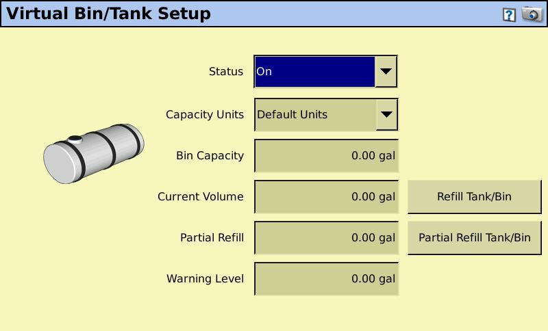 Setup - Layout (continued) Tank Setup allows you to enter your tank size then the Field IQ system will calculate the volume left in your tank and warn you