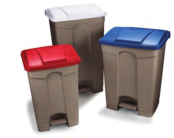 WASTE CONTAINERS (CONT) Step-On Containers Sturdy construction stands up to heavy use while maintaining appearance Hands-free design minimizes contact with food or paper waste and the easy access