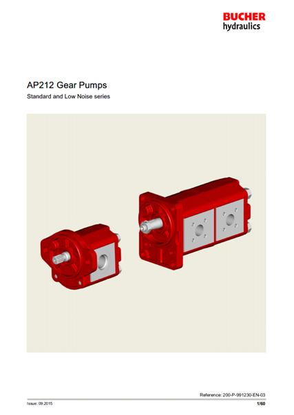 4.3 Multiple gear pumps: +AP212 standard versions Standard versions means separated inlet/outlet side ports, without shaft seal between pump stages 4.3.1 Drive torque calculation example T max = T1 + T2 <see section 3.