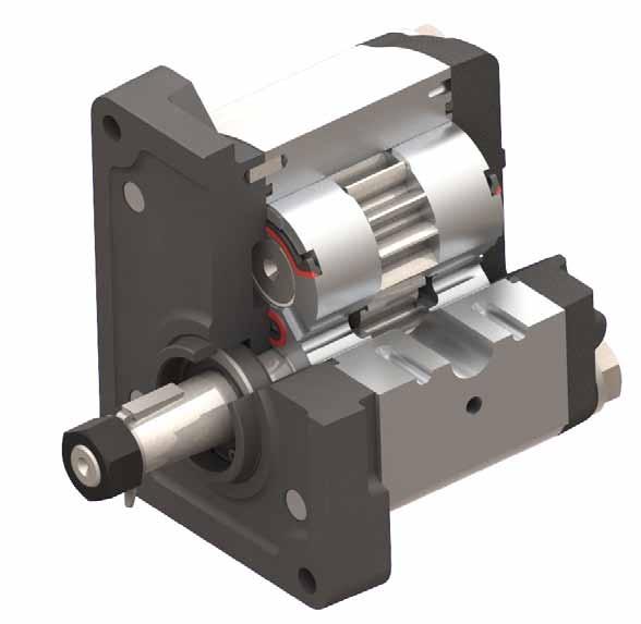 GEAR PUMPS 5 Hydraulic Fluid Avoid shard restrictions and small radius bends. Place safety relief valve set at correct pressure and with good dynamic characteristic.