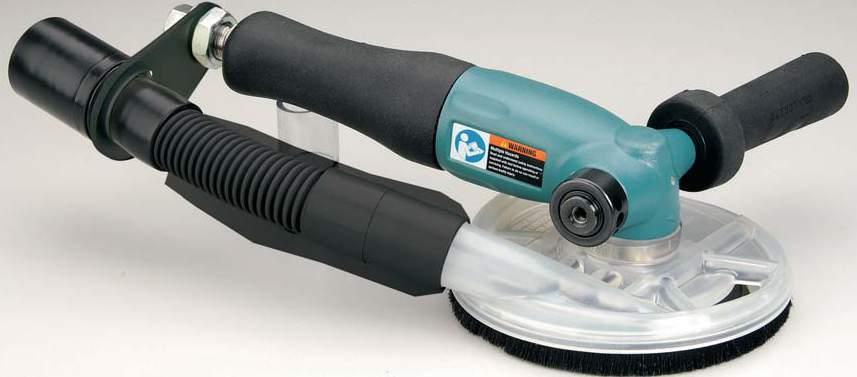 5" Dia. Disc Sander 1.3 hp, Right Angle Disc Sander Unique Vacuum Shroud Captures Contaminants Ideal for use on non-metallic surfaces such as fiberglass and composites.