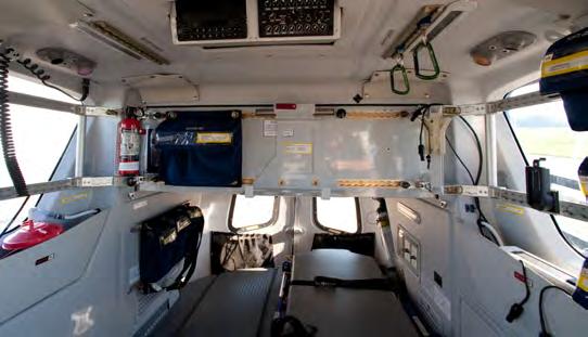 With the United Rotorcraft H135 medical interior there are two patient loading system options the Roll-On Fold-Up Litter System (pictured) and United Rotorcraft wheeled litter.