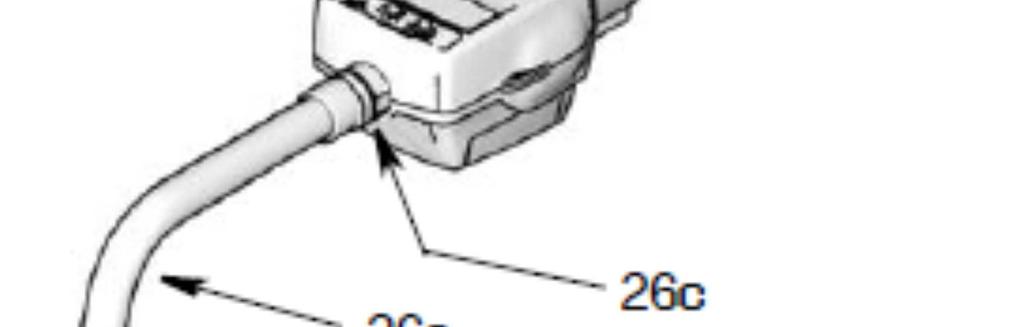 Thread the fitting (26c) into the extension element (26a). 2. Screw the extension fitting (26c) into the outlet side of the metering system using at least three complete turns. (Fig. 6).