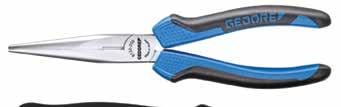 pliers head for places that are hard to access Offset gripping faces for self-gripping of nuts and pipes Induction-hardened teeth Steel-grey with blue-dipped anti-slip handles Power side cutter