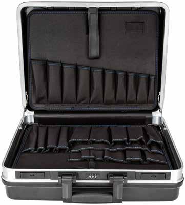 038 039 WK 1041 L GEDORE TOOL CASE LARGE empty Sturdy aluminium frame with edge protectors, trays made of impact-resistant ABS plastic When open, the case