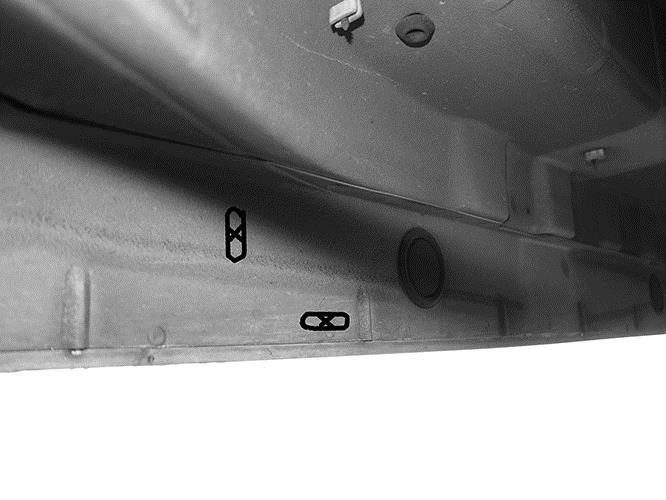 Drill 5/16 hole and use Clip Nut Drill 7/16 hole and Install insert (Fig 28) Passenger side #4