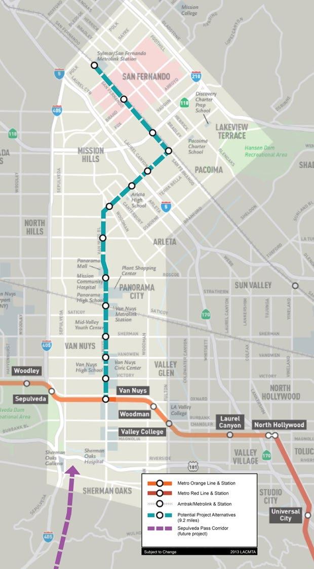 East San Fernando Valley Transit Corridor Project Overview At-grade light rail project connecting the Van Nuys
