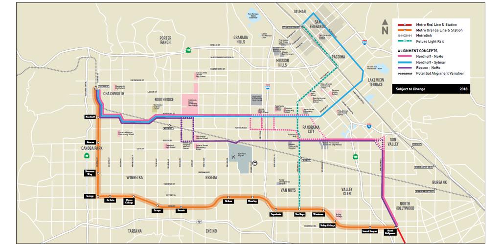 North San Fernando Valley BRT Project Overview New east-west transit service in the North San Fernando Valley Study area includes Chatsworth,