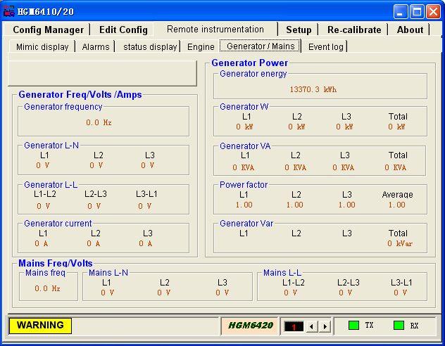 5 GENERATOR/MAINS INSTRUMENTATION TAB If the Generator/Mains Instrumentation Display option