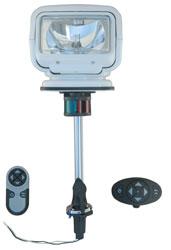 HID Golight Stryker - Perko Post Mount - 5000 Foot Beam - Wireless Remote Control - White Part #: GL-9100H-S The GL-9100H-S Golight HID Golight Boat Light on Stanchion Mount from Larson Electronics