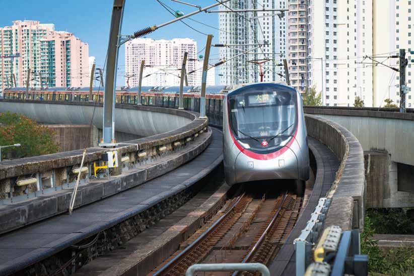 BUSINESS REVIEW HONG KONG TRANSPORT OPERATIONS plan their journeys ahead even better, Green, Yellow and Red indicators have been introduced to represent the real-time status of each rail line in the