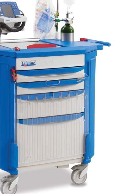 to assist cleaning Single seal mechanism secures the top compartment, drawers and tilt out side bins (security seal