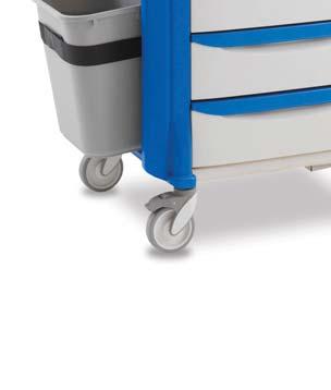maximum control when attending an emergency situation Two tone colour keyway 125mm castors, 2 off braking Overall
