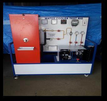 Water Cooler Test Rig AIM : To calculate COP Compressor : Hermetical Sealed Compressor Gas : R 134 a Condenser :Coiled tube heat exchanger acts as a Expansion type Expansion