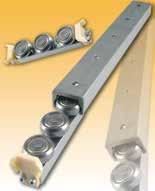drive options U-RAIL Rollers in steel or polyamide.