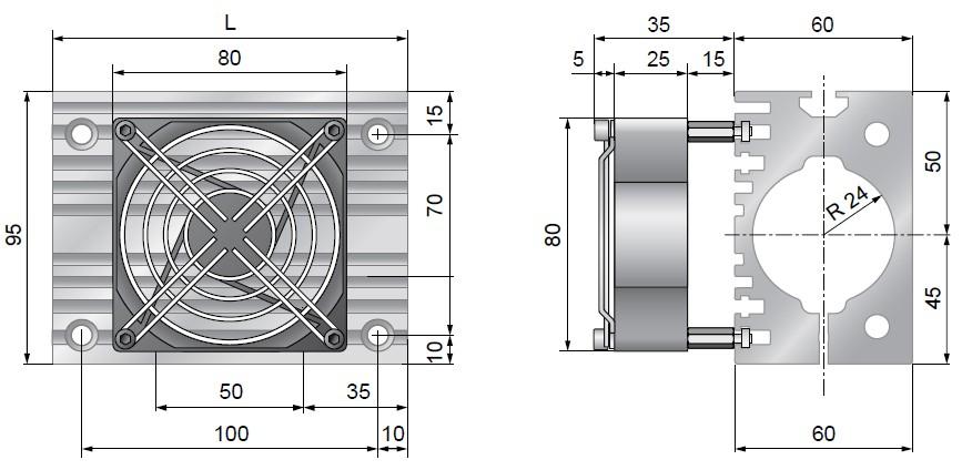 Fan kits for Linear Motor Option: Fan for Linear Motor PS01-37x120F-HP-C-.