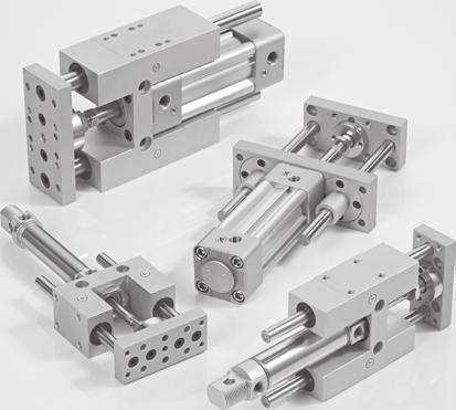 series TIN-UID CYLINDR eatures The guide units can be assembled to cylinders that then conform to ISO6432. nti rotation guaranteed by use of external guide rods.