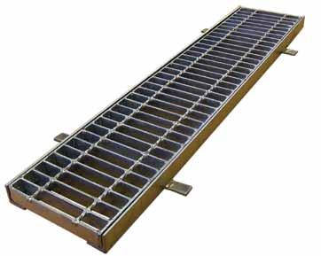 TGF Trench Grates & Frames > Load Class rated as noted > TGF15A has longitudinal load bars, all others have transverse load bars > Hinged trench grating available on request E D B Weldlok Product