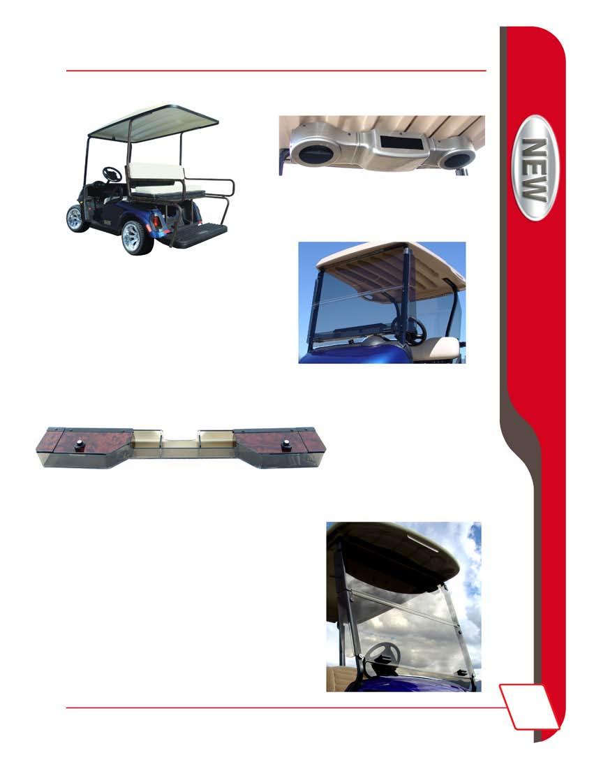 New from Strech Plastics EZGO RXV 4 Passenger Seat Kits EZGO RXV Overhead Radio Console Our seat kits are quality powdercoated and the steps and decks are roto-molded for long lasting durability.