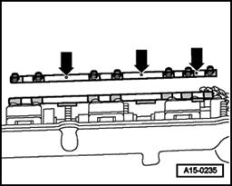 Page 13 of 62 15-12 Cylinder head with oil lines on the camshaft bearings Fig.