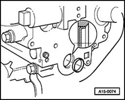 Page 36 of 62 15-30 Sealing cap (core plug) in cylinder head, installing Cylinder heads supplied as replacement parts can be used on either the left or right-sides of the engine.