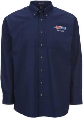 PROFESSIONAL Gray Two-Pocket Nike Polo Shirt Button-Down Shirt On-trend two-pocket long-sleeve shirt with embroidered logo. Constructed of 100 percent combed cotton chambray.