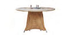 5 Dia 24 128044 Cocktail Table Woven Top w/lay on Glass H 18 W 43 D 25