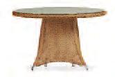 128048 48 Rd Dining Table Woven Top w/lay on Glass H 29.