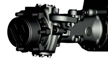 The transmission is a permanent 4 WD for maximum traction force.