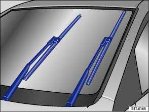 If there is something on the windshield, the wiper will try to wipe it away. If it continues to block the wiper, the wiper will stop moving. Remove the obstacle and switch the wiper on again.
