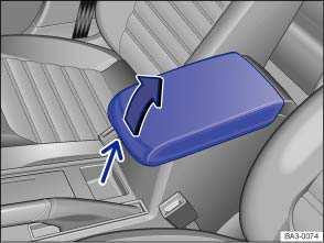 The front center console storage compartment may have a 12 Volt socket or a cigarette lighter. Storage compartment in the front center armrest Fig.