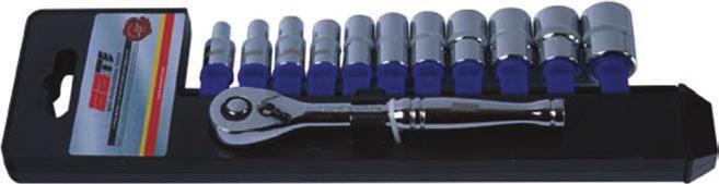 Metal Handle Sockets 6 Point Standard: 4 mm, 5 mm, 6 mm, 7 mm, 8 mm, 9 mm, 10 mm, 11 mm, 12 mm, 13 mm and 14 mm SOCKET SET 12 PT STANDARD 1/4 DR 15 PIECE - SAE SOCKET SET 12 PT STD 1/4 DRIVE 19 PIECE